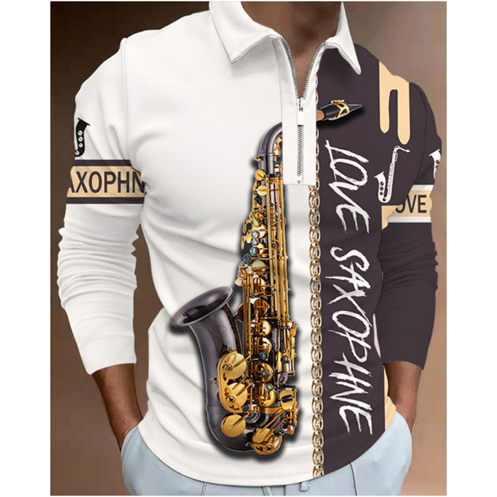 Polo à manches longues et col rond pour garçon, qualité imbattable, motif 3D, tendance, surdimensionné_voghion.com