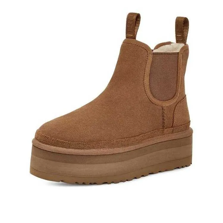 Chaussures plates en daim pour femmes, bottines de neige, plateforme, chaudes, décontractées, nouvelle mode 2025, bottes courtes épaisses en peluche pour femmes XW6.5_voghion.com