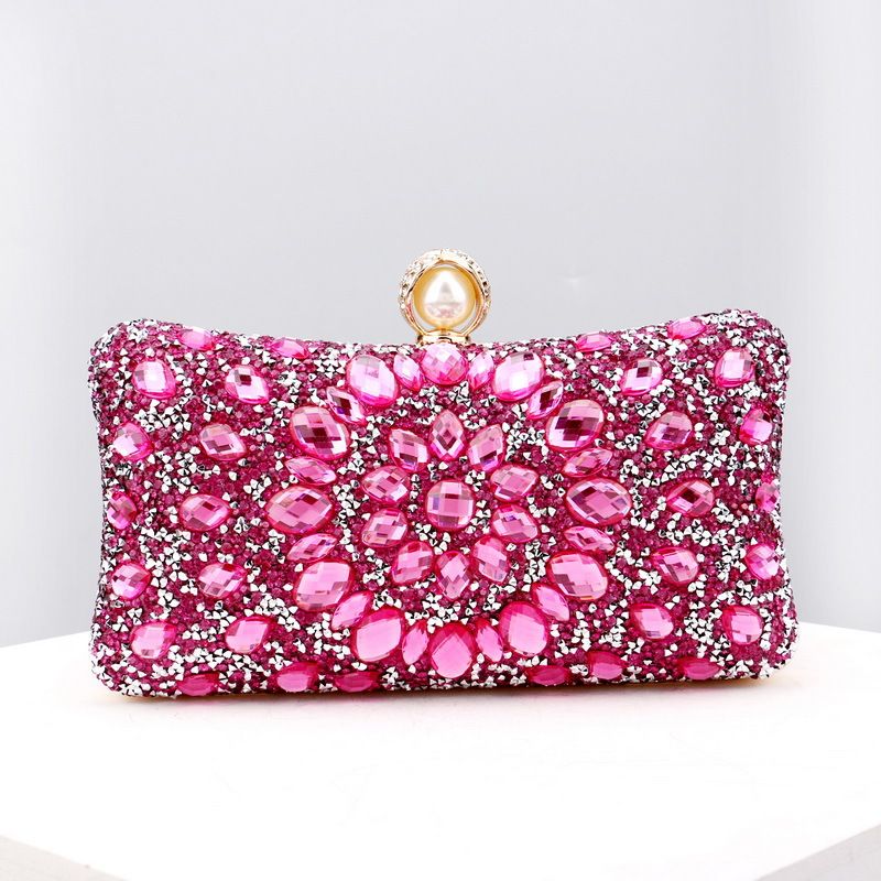 Sac de soirée polyvalent pour banquet de mode féminine avec incrustations de diamants populaires_voghion.com