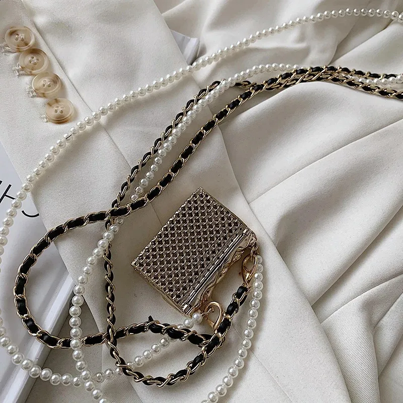 Super Mini Metal Crossbody Bags For Women Fashion Trendy Beading Female Chain Shoulder Handbags 240725_voghion.com