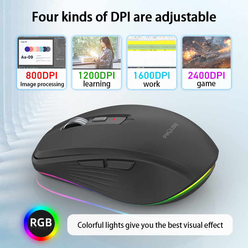 Bluetooth Wireless Mouse USB Computer Mouse Silent Ergonomic Mouse 2400 DPI Optical Mause Gamer Noiseless Mouse For PC Laptop_voghion.com