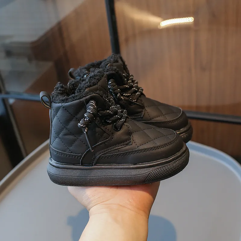 2025 Moda Plaid Autunno Bambina Scarpe Ragazzi Caviglia Flessibile Fondo Spesso Bambini Stivali da Neve Littlesprouts Nuovi Bambini_voghion.com