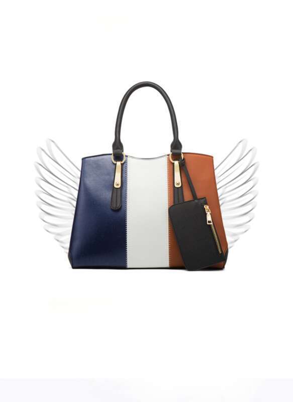 Set Of Women's Handbags With Shoulder Bag In Colour Block Style_voghion.com