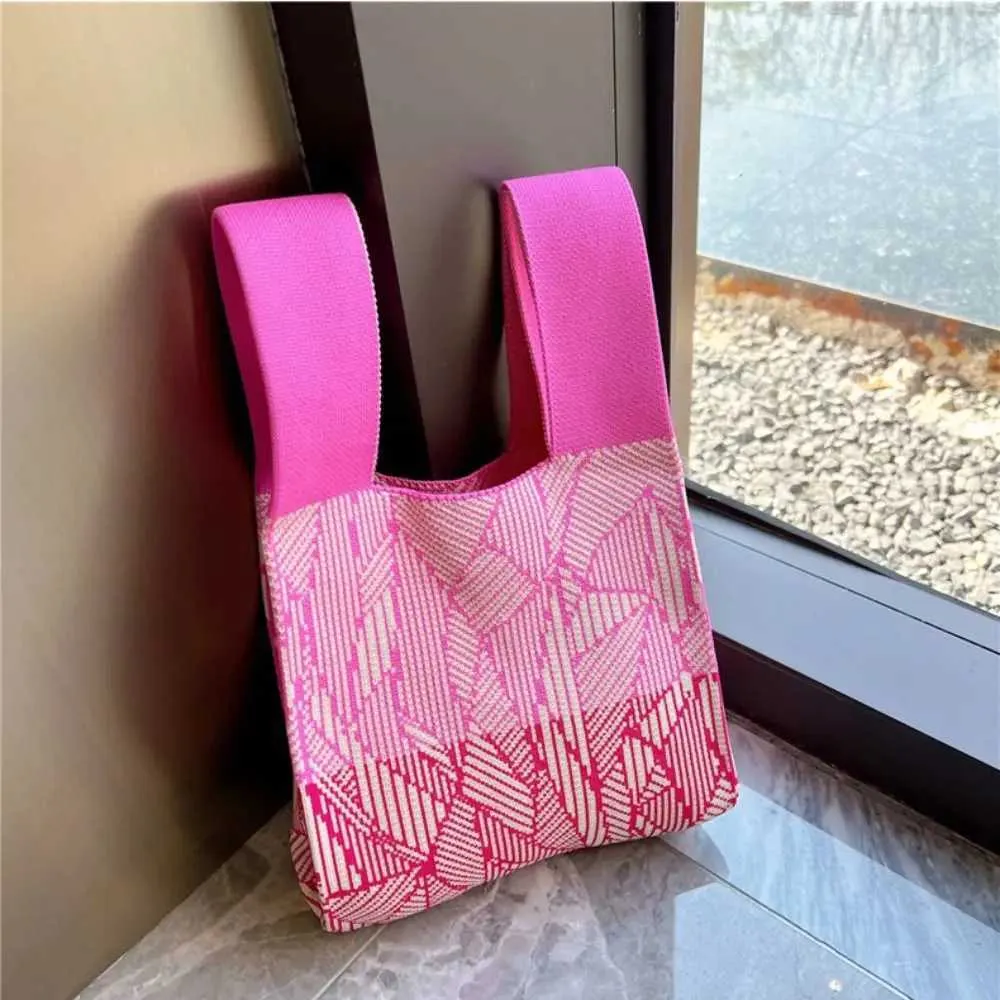 Sac à main tricoté à la main avec nœud, mini sac à main réutilisable, chaud, pour fille, nouveau sac de courses Fi Y241106_voghion.com