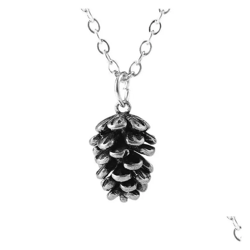 Collana con ciondolo a pigna gioiello natura per donna e uomo_voghion.com