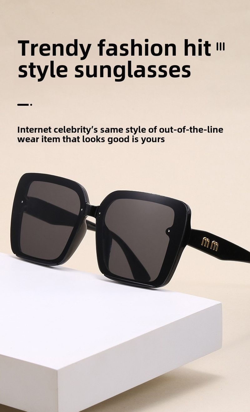 Neue modische Sonnenbrille mit großem Rahmen für vielseitige Straßenfotografie im Damentrend, kleine und hochwertige Sonnenbrillen_voghion.com