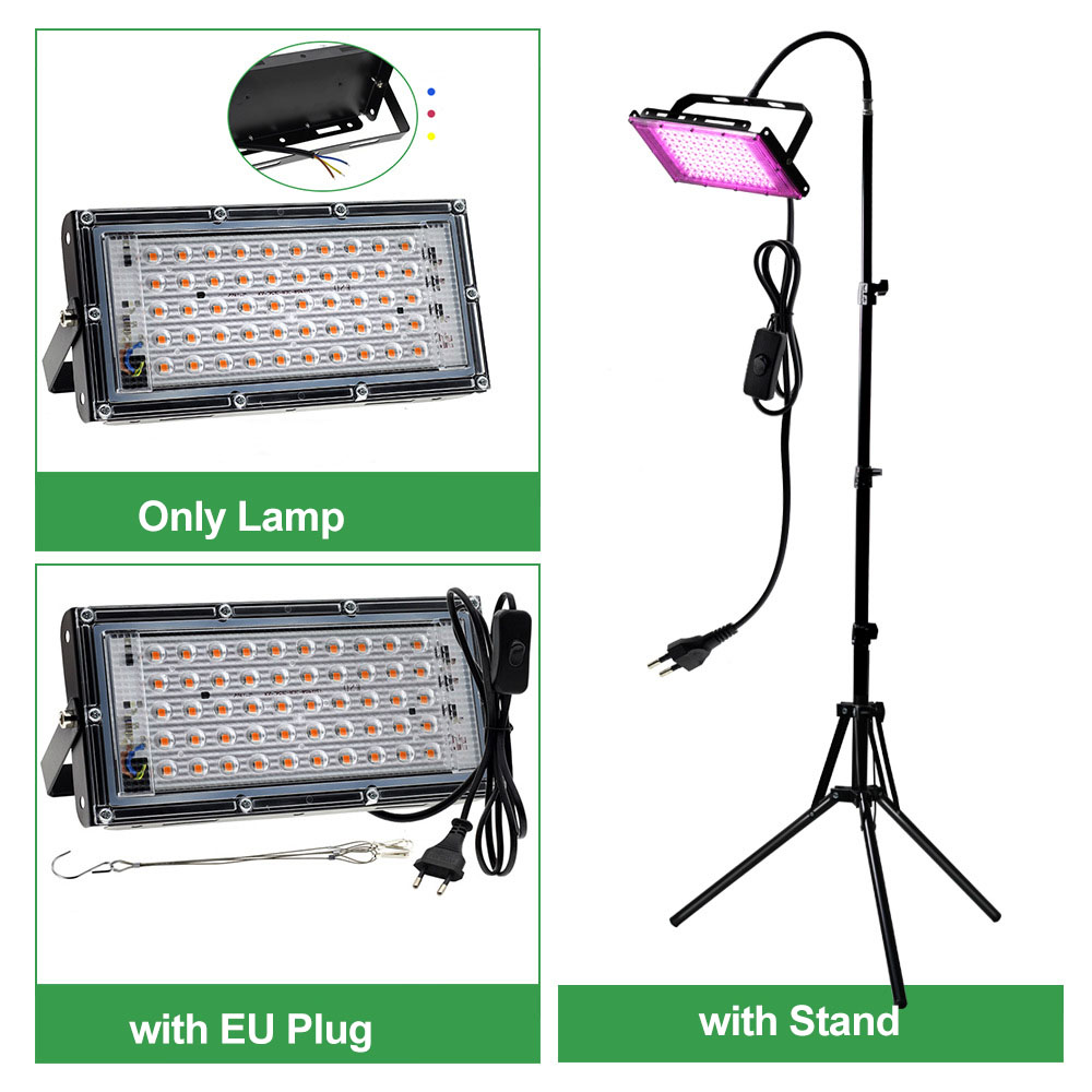 LED Grow Light Full Spectrum Phyto Lamp with Stand Grow Light for Greenhouse Seeding Hydroponic Plant Growth Lighting EU Plug_voghion.com