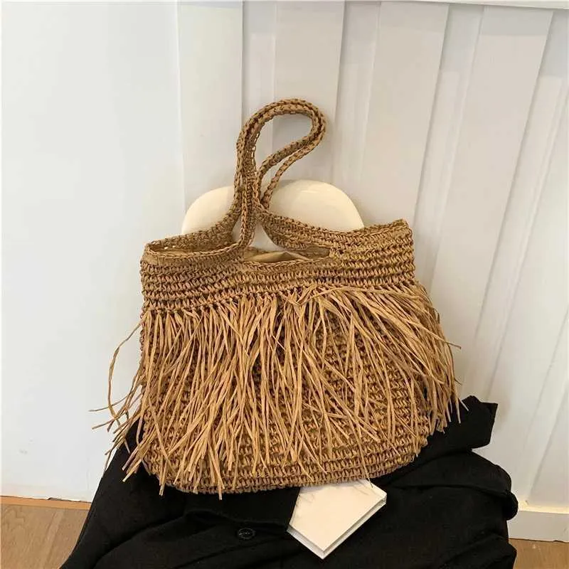 Sac de créateur Sac à bandoulière décontracté de haute qualité Str tissé grande capacité solide femme 2024 été chaud selg voyage en bord de mer_voghion.com