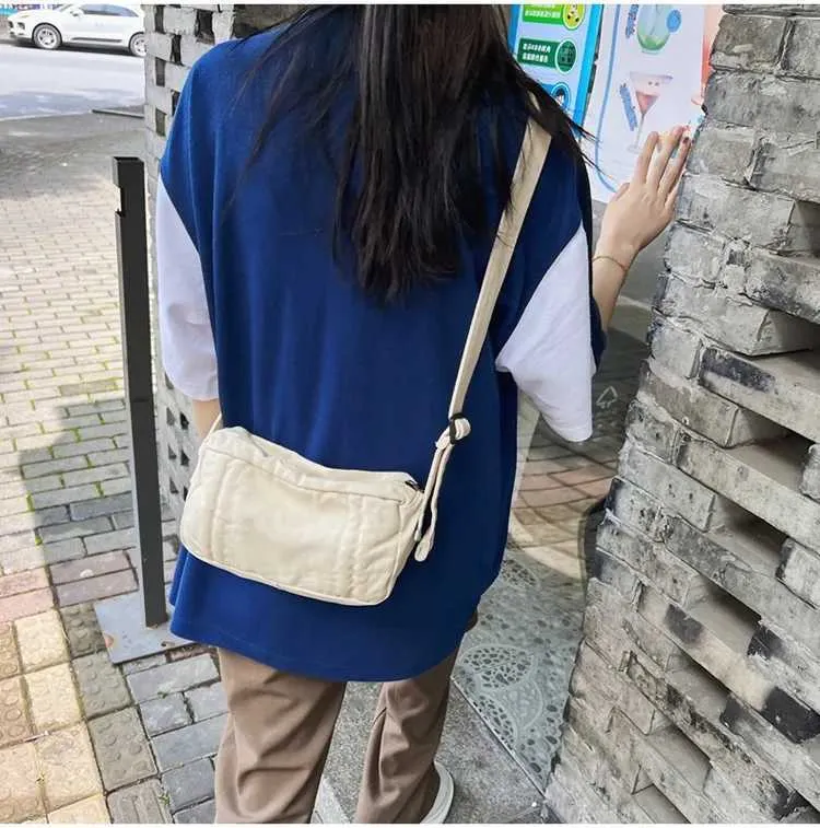 Weibliche 90er Jahre Y2K Canvas Textil Mini Square Umhängetasche für Telefon 2024 stilvolle kleine Größe Stoff Tasche Seite SG Beutel_voghion.com