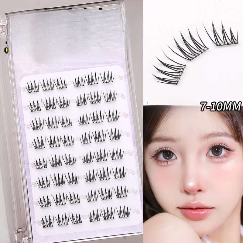 Kleberfreie Kombination aus großvolumigen falschen Wimpern. Aizou Single Cluster Lazy. Neue Show!_voghion.com