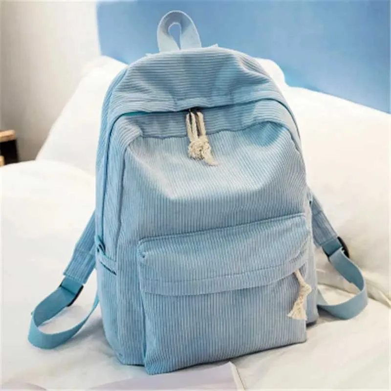 Personalisierte Cord Frauen Schul Rucksack Training Anti-Diebstahl Umhängetasche für Teenager Knapsack Unisex Classic_voghion.com