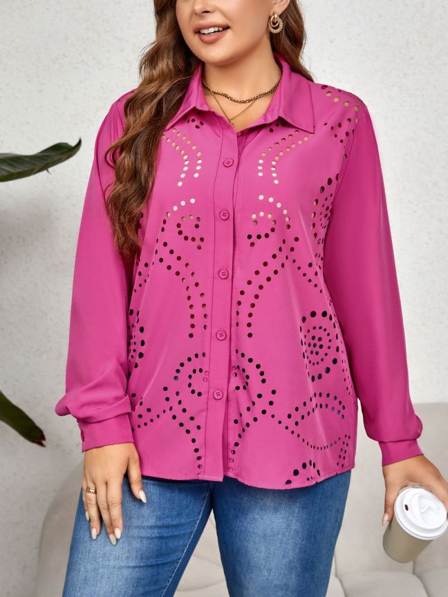 Women's elegant hollow shirt loose and comfortable tops for women_voghion.com