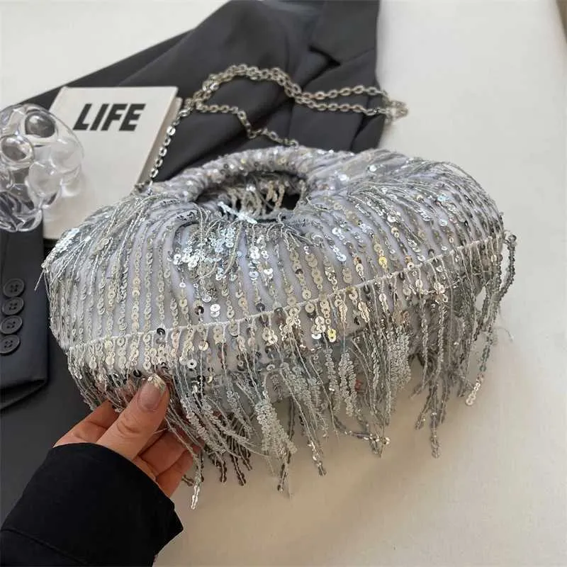 Borsa a tracolla con paillettes da donna elegante borsa a mano_voghion.com