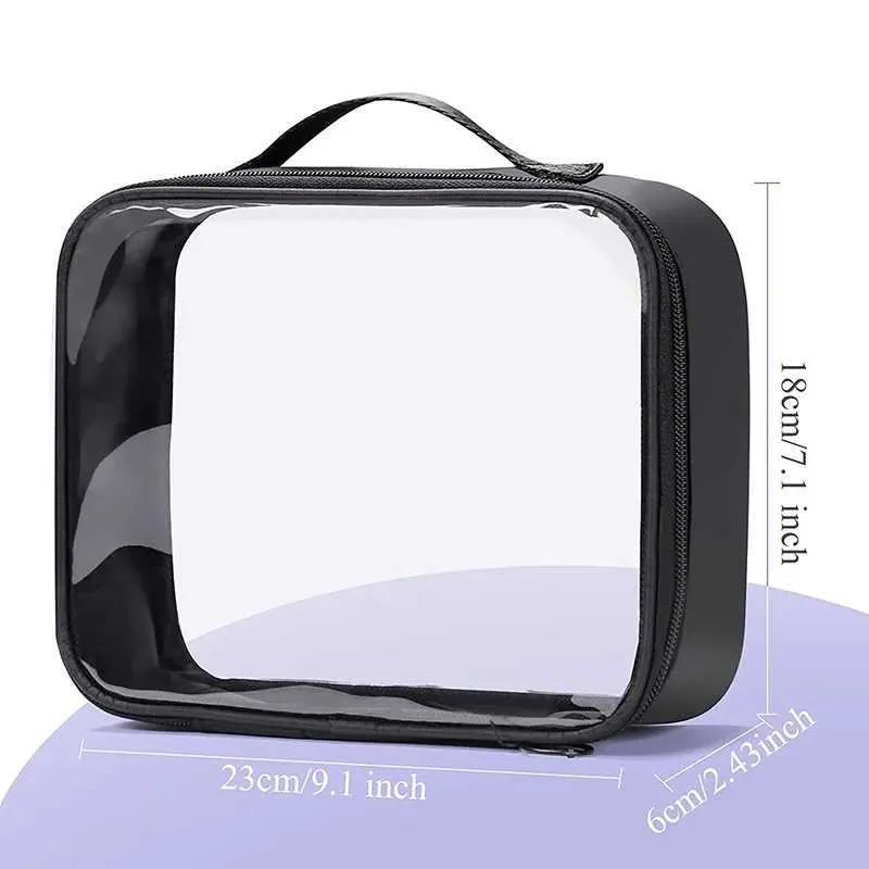 Organizzatore per cosmetici da viaggio portatile, trasparente, impermeabile, grande capacità, borsa da donna per il trucco._voghion.com