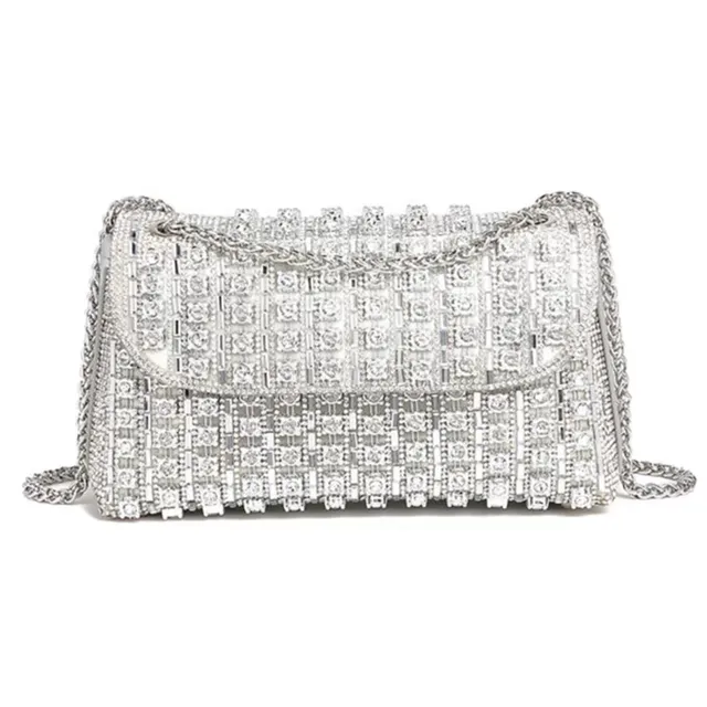 Bling Rhinestones Women's Evening Purses And Handbag Designer Shoulder Bag Shiny Crystal Clutch Purse_voghion.com