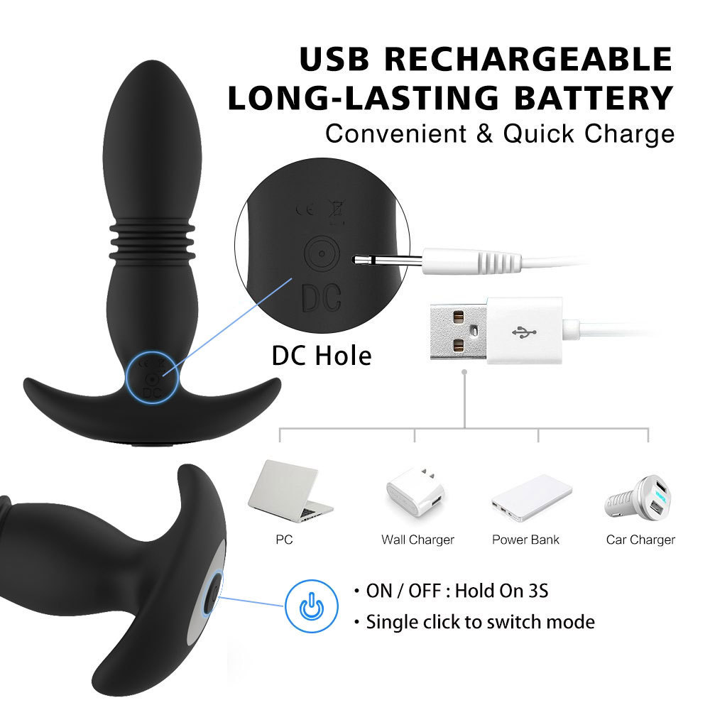 Giocattolo maschile in silicone impermeabile per massaggio alla prostata, vibratore anale per uomini, giocattoli sessuali gay_voghion.com