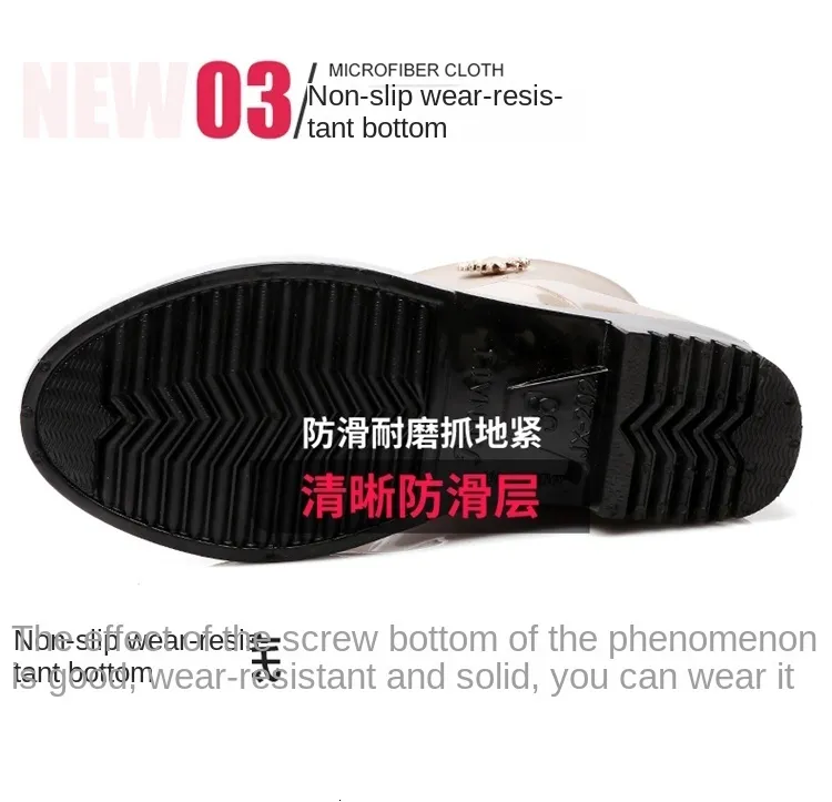 Scarpe da lavoro in gomma antiscivolo impermeabili da esterno alla moda da donna in cotone caldo stivali da pioggia invernali 241126_voghion.com