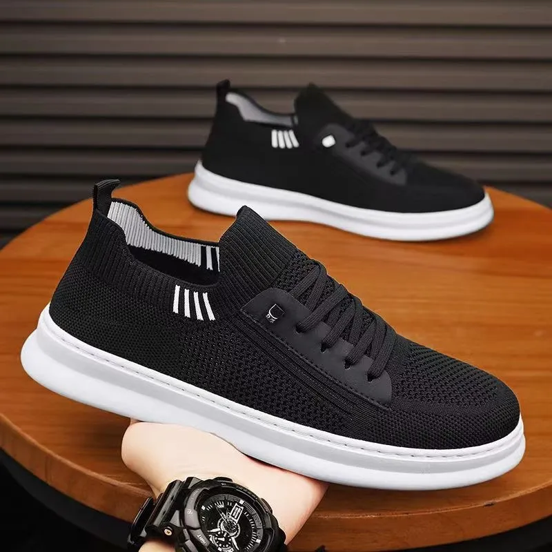 Scarpe casual alla moda all'ingrosso transfrontaliere, traspiranti, in rete, con suola morbida e intrecciata._voghion.com