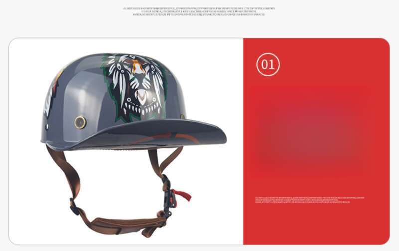Motorcycle Go Kart Adult Small And Lightweight ABS Baseball Cap, Half Helmet, Colorful Locomotive Head_voghion.com