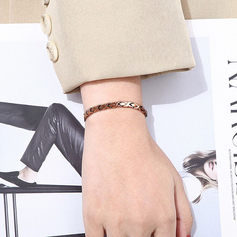 Bracciale da uomo e da donna con ventosa elettromagnetica antistatica in rame rosso a forma di pesce piccolo_voghion.com