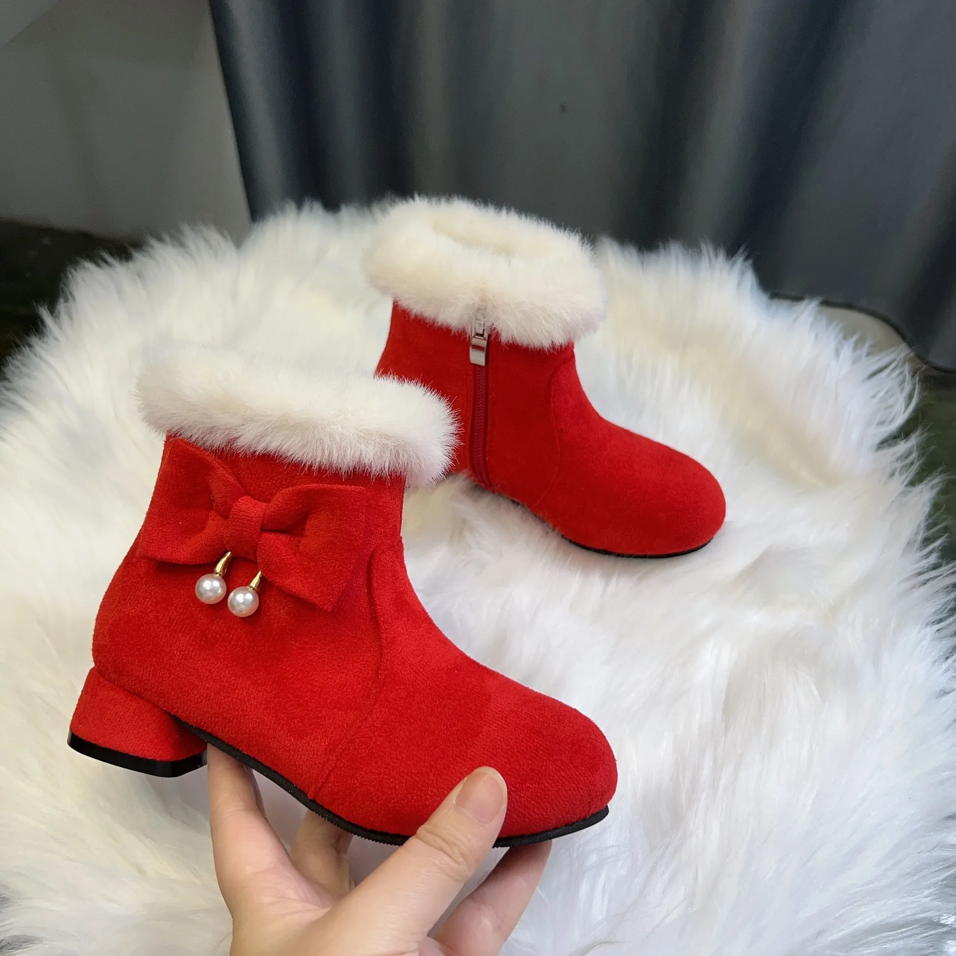 Winter Children Kids Keep Warm Christmas Princess Cotton Shoes Littlesprouts For Girls Plus Veet Plush Snow Boots winter_desvips.com