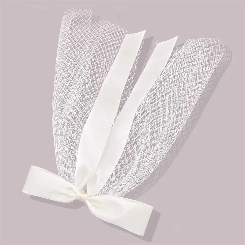 New Bridal With Hair Clip Cute Bow White Ivory Tulle Veil for Bride Hairwear Jewelry Marriage Wedding Accessories_voghion.com