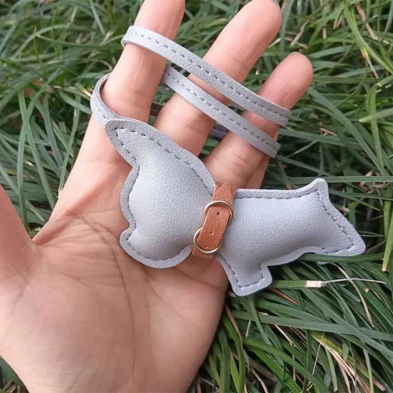 Punk Herren Auto Französische Bulldogge PU Leder Hund Nette Frauen Tasche Anhänger Schmuck Schnalle Schlüsselanhänger Y241121_voghion.com