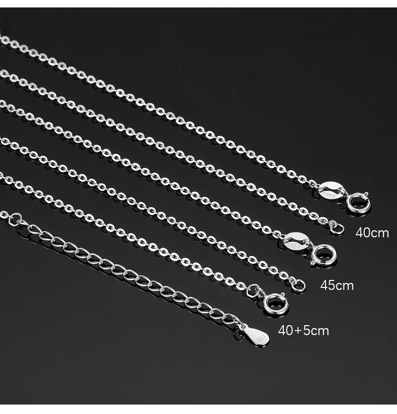 S999 Sterling Pure Sier O Cross Link Chain Collane Shining Bling Collana corta Choker Accessori per gioielli fai da te_voghion.com