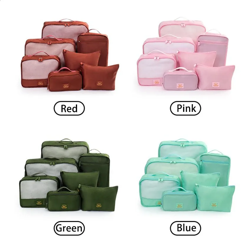 7-teiliges Reise-Set für Kleidung, Schuhe, Toilettenartikel, Aufbewahrungstasche, tragbar, für Kleiderschrank, BH, Socken, Hosen, Organizer, groß_voghion.com