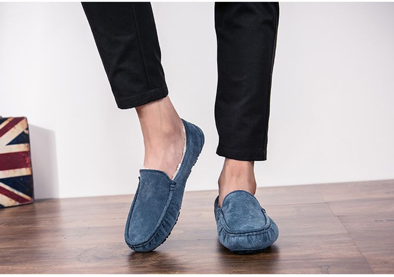 501-3 Wanter Männer Bean Cotton Driving Low-Top Mid-Mouth Flip-On waarm flaach Casual Liederschuhe mat Veet_voghion.com