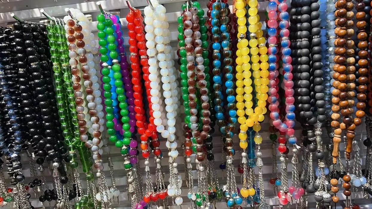 Ketten 33 reine natürliche 12mm alte gelbe Jade Muslimische Perlen Armband Islamisches Chanting Tasbeeh Tasbih_voghion.com