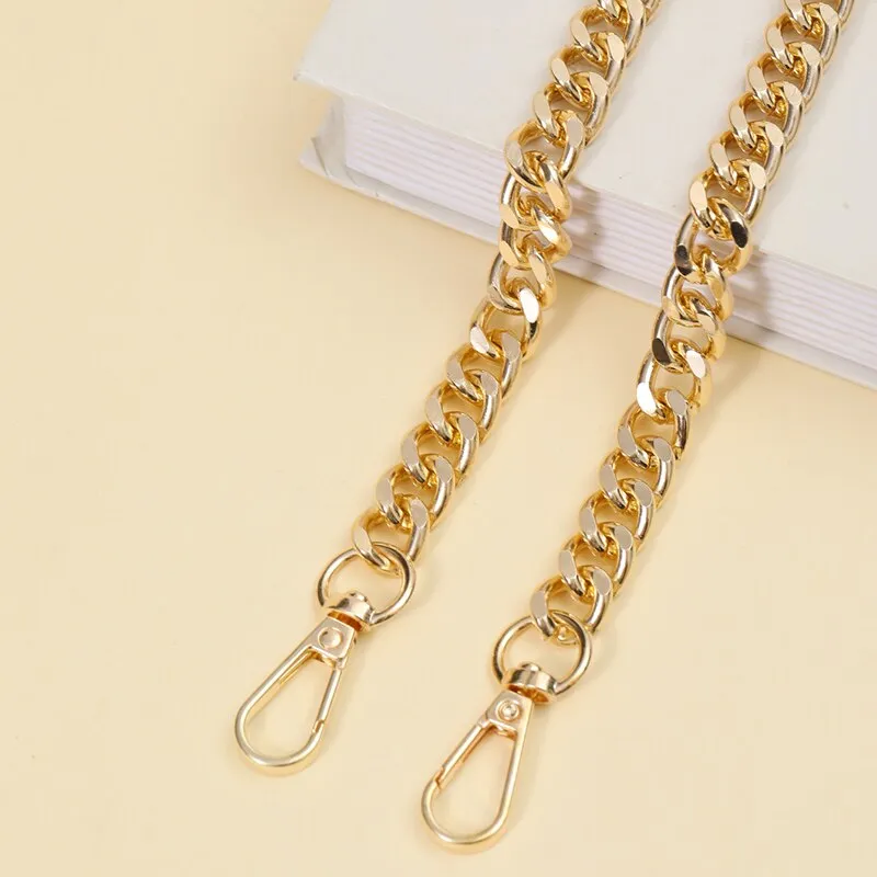 Tracolla di ricambio per ascella, realizzata a mano, con catena in metallo avvolgente, in alluminio versatile, da 55 cm, con mantenimento del colore dorato._voghion.com