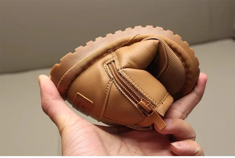 Bottes de neige pour enfants, nouvelle collection hiver 2025, courtes chevilles, Happysteps, antidérapantes, épaisses, en peluche, en caoutchouc, pour tout-petits, pour garçons_voghion.com