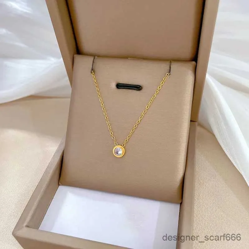 Necklaces Fashionable And Exquisite Zircon Simple Style Stainless Steel Necklace Classic Retro Romantic White Jewelry_voghion.com