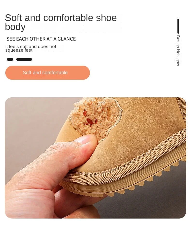 Inverno caldo bambini neve ragazzi nuove ragazze all'aperto più stivaletti addensati pelosi scarpe antiscivolo per studenti per bambini_voghion.com