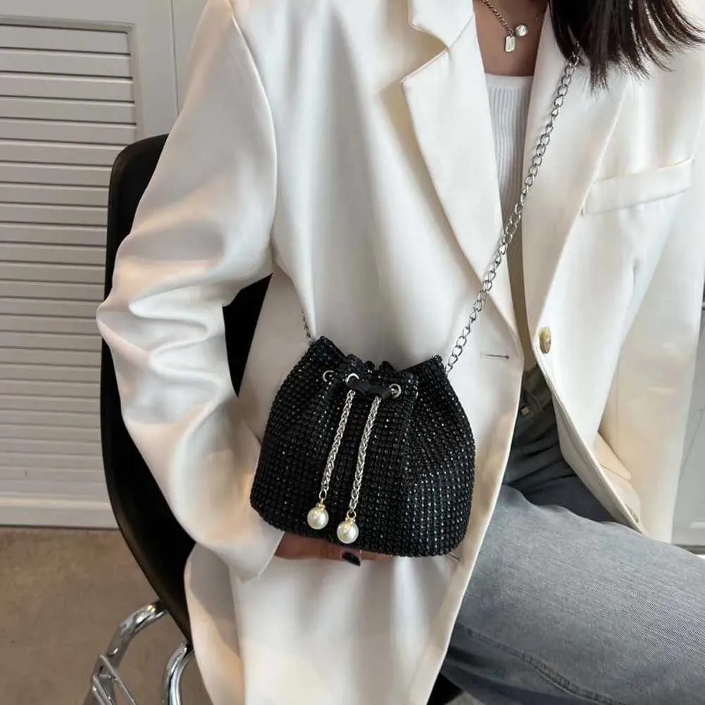 Moda Rhie Handbags Shiny Dia Bucket Wedding Party Shoulder Underarm Bag per le donne Shoppin241211_voghion.com