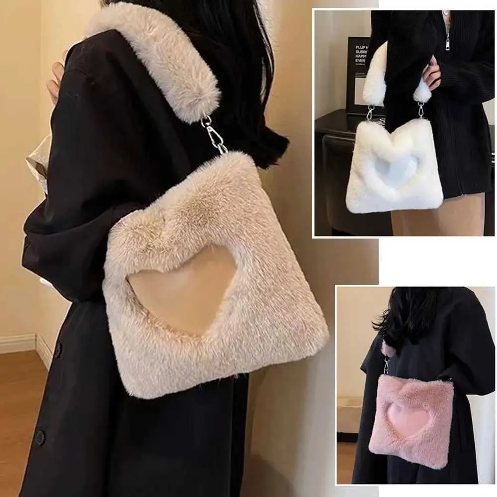 Fi Shoulder Messenger Plush Large Capacity Handbag Artificial Fur Womens Bag Y241025_voghion.com