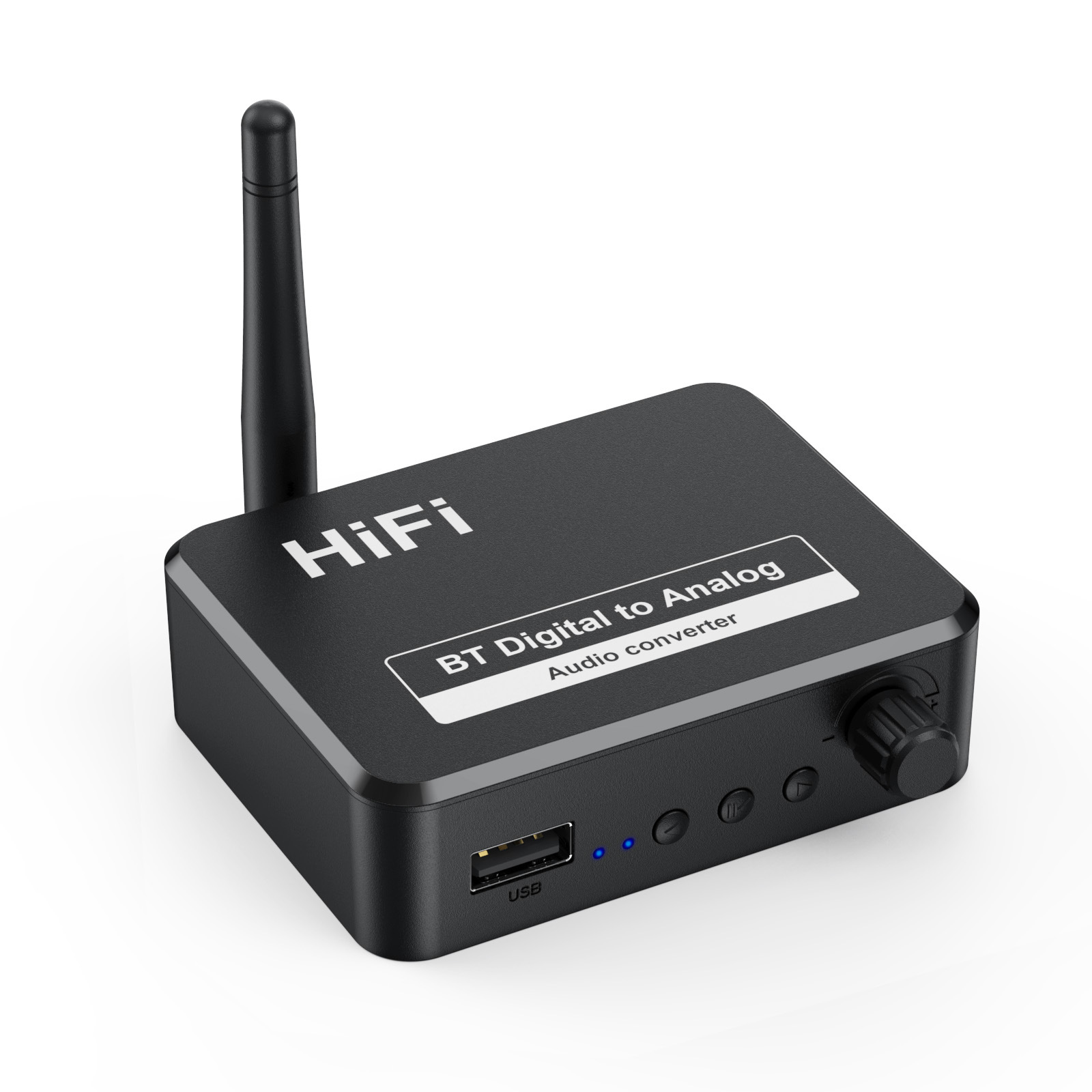 Bluetooth 5.0-mottagare U-disk digital till analog ljudomvandlare SPDIF optisk fiber till 3,5 mm AUX 2 RCA bilmonteringssats förstärkare högtalare_voghion.com