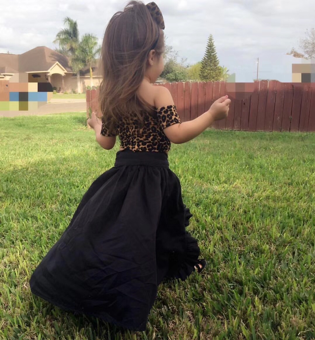 Mutter & Kinder kinder kleidung für mädchen leopard print korsett schwalbenschwanz rock vier-stück kinder anzug für mädchen_voghion.com