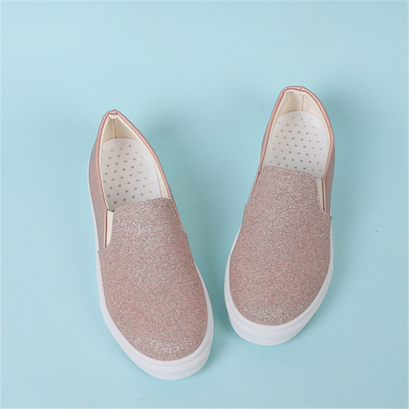 Damenmode große Größe Spleißen Low Top Einzelschuhe Frauen Set Füße faul Slip-On Loafers_voghion.com