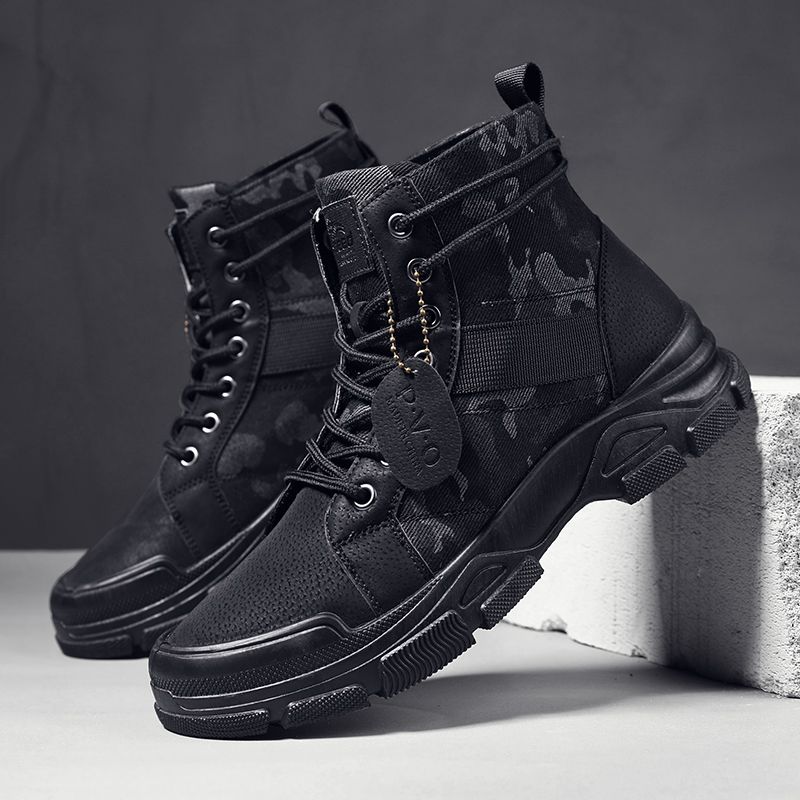 602 High Top Stiefel für Arbeitskleidung, trendige Herrenstiefel, Martin Stiefelriemen_voghion.com