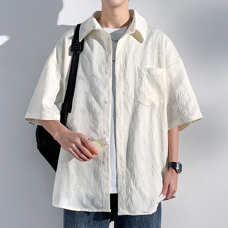 Letní nová pánská košile s krátkým rukávem v čínském stylu, volný trend, čínská šik, elegantní, drsná, pohledná letní košile_voghion.com