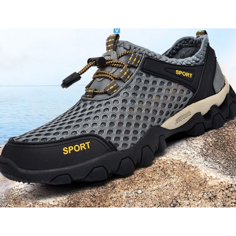 Summer Creek Tracing Herren Atmungsaktive Freizeit Hohl Mesh Outdoor Bergsteigen Sport Wanderschuhe_voghion.com