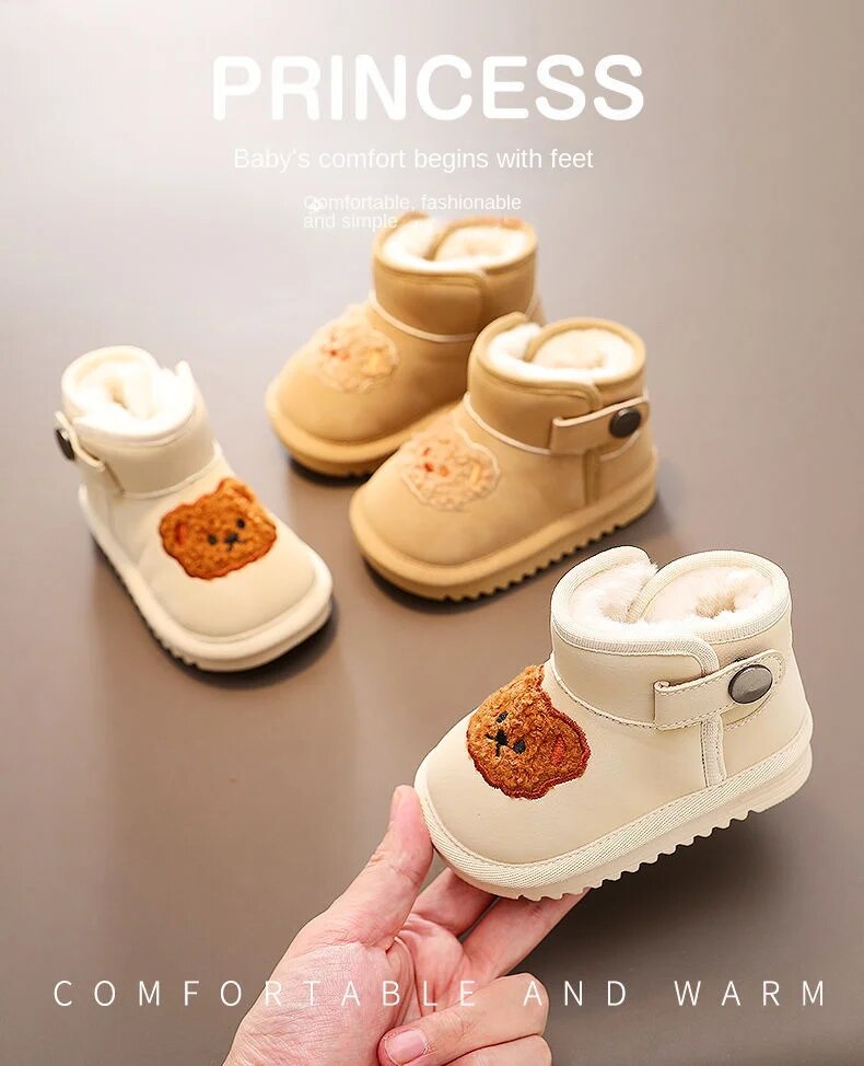 Inverno caldo bambini neve ragazzi nuove ragazze all'aperto più stivaletti addensati pelosi scarpe antiscivolo per studenti per bambini_voghion.com