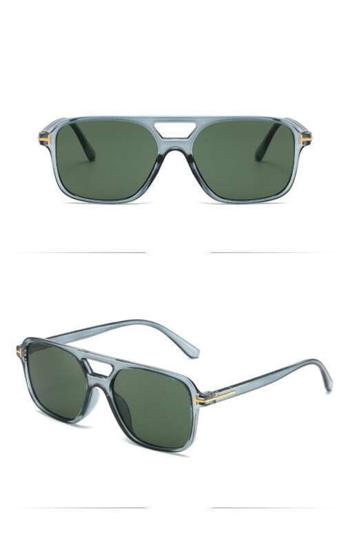 Lightweight Double Beam Ocean Film Sunglasses, New Driving Sunshades, Fashionable Box Sunscreen Sunglasses_voghion.com