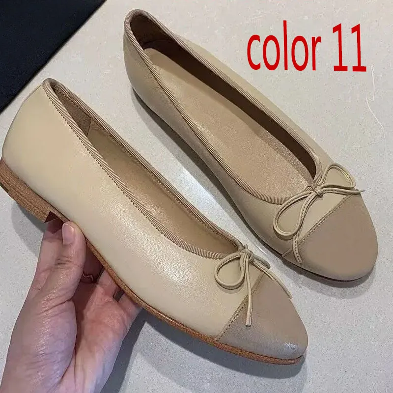 Kleid Damen Designer Ballettschuhe Damen Schuhe Frühling Herbst Neue Bogen Mode Flache Bootsschuh Dame Leder Lazy Dance_voghion.com