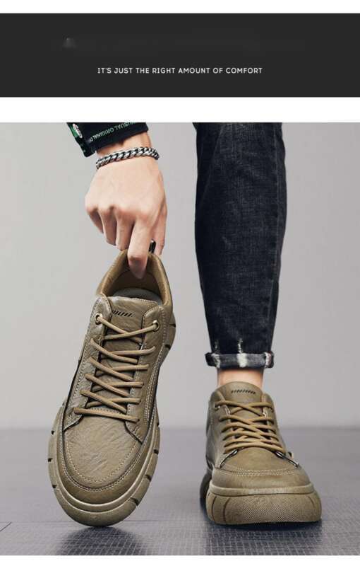 Herren Herbst Wasserdicht Anti Lip Chef Veratile Arbeit Arbeitsschutzbrett Herren Port und Freizeit Schwarzes Leder_voghion.com