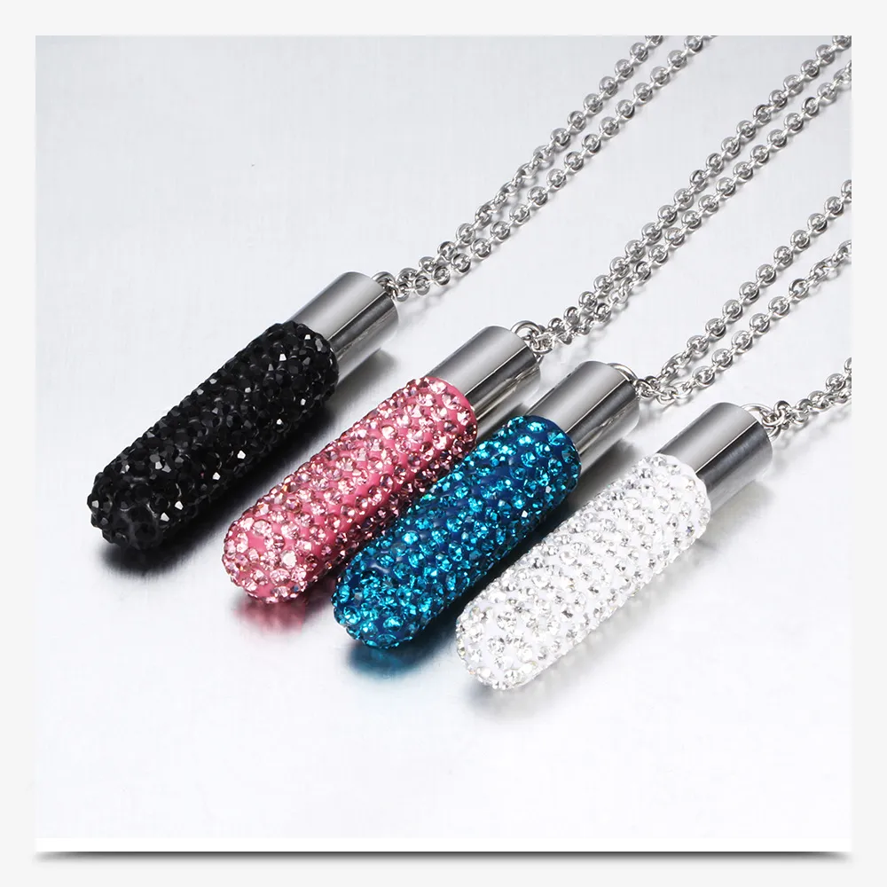 Titanium Steel Lipstick Pendant Necklace For Women Stainless Steel_voghion.com
