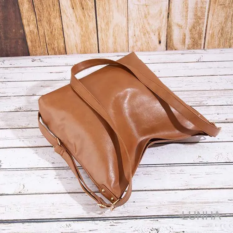 Damen-Rucksack 2-in-1, modisch, Retro, geöltes Wachs-PU-Leder, Schultertasche mit großem Fassungsvermögen, Crossbody-Tasche, einfarbig, britisch_voghion.com