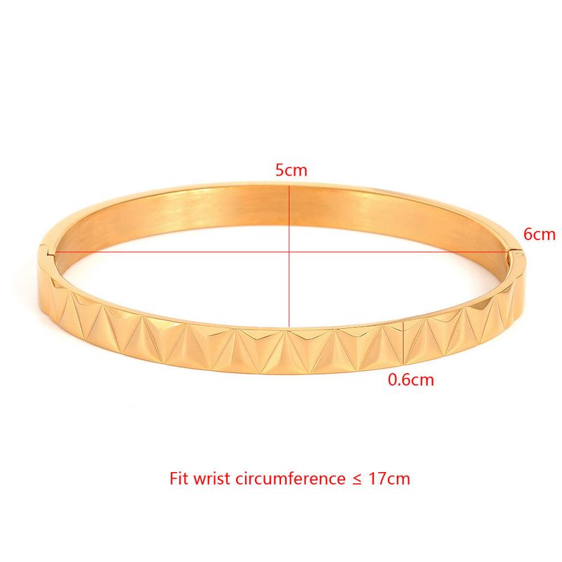 Bangles Titanium Steel Buckle Bracelet Punk Style Rivet Convex Female Three Colors_voghion.com